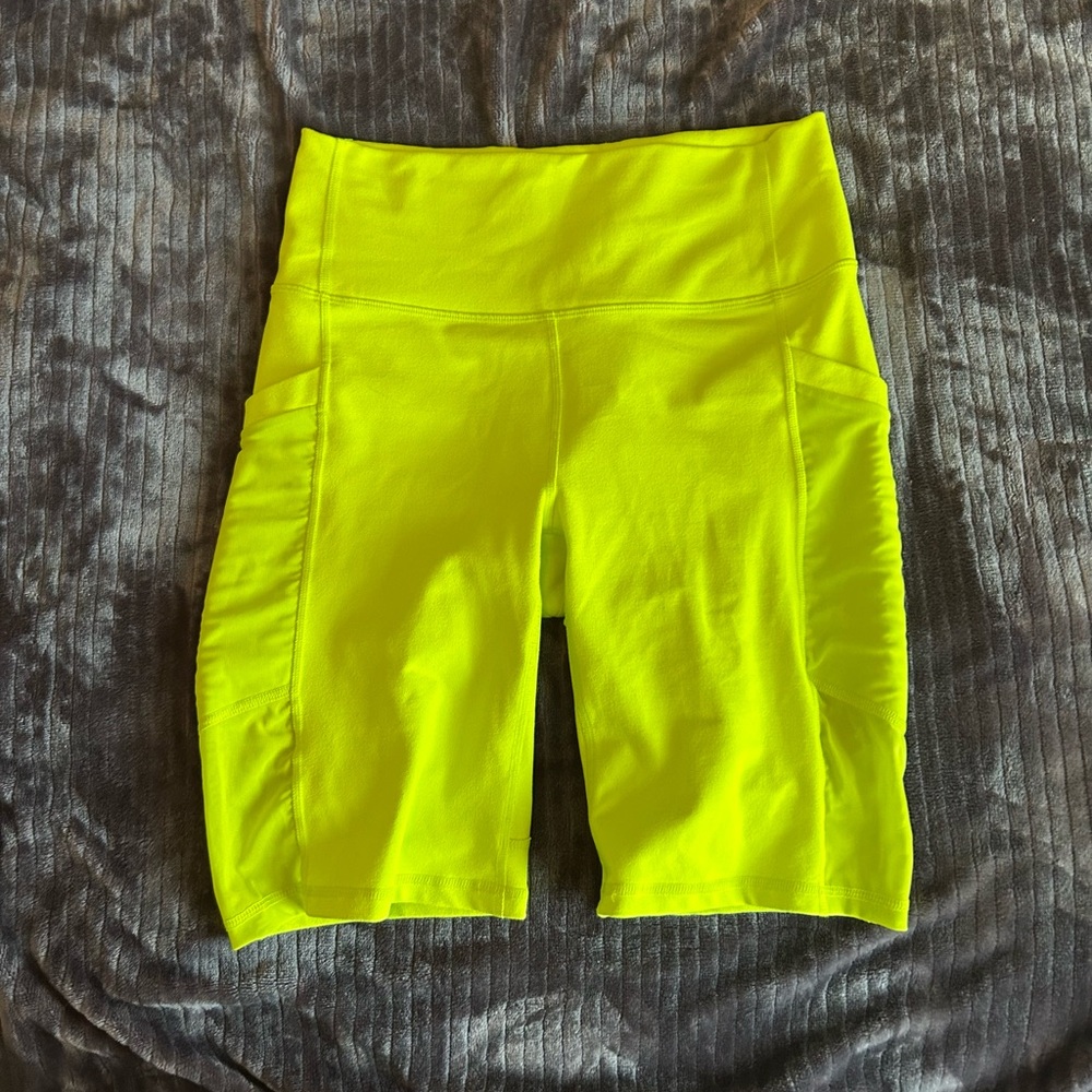 Fabletics Neon Yellow Bike Shorts